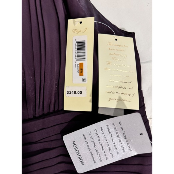 Eliza J New York Purple Beaded Halter Neck Chiffon Gown Women 16W - Picture 11 of 13